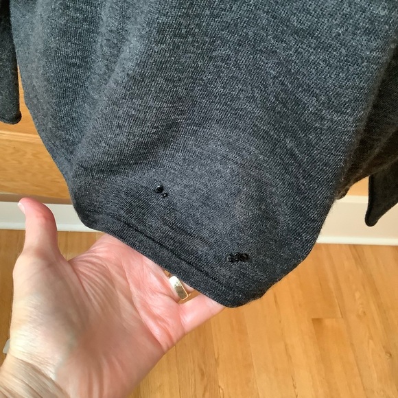 EILEEN FISHER Charcoal Fine Merino Jersey Keyhole Back Box Sweater Size XS - Picture 11 of 14